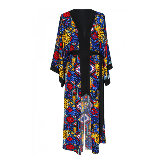 Siciliana - Valentina Maxi Split Kaftan (Black)