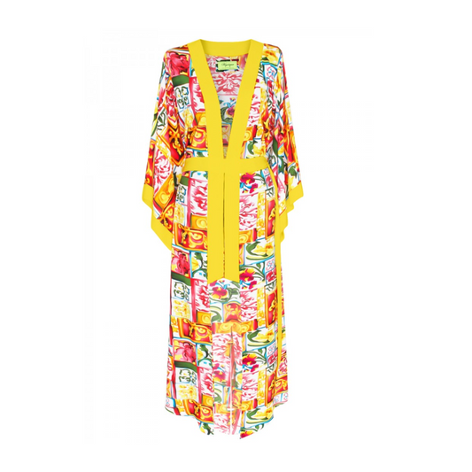 Siciliana - Gianna Maxi Split Kaftan (Yellow)