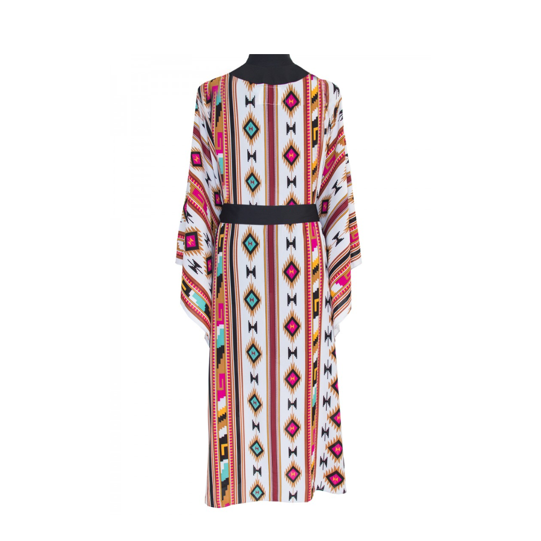 Boho - Maroon Navajo Kimono (Black)