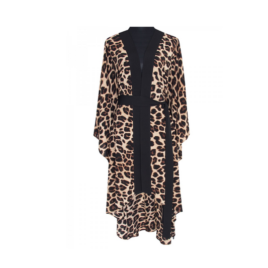 Safari - Brown Leopard Kimono (Black)