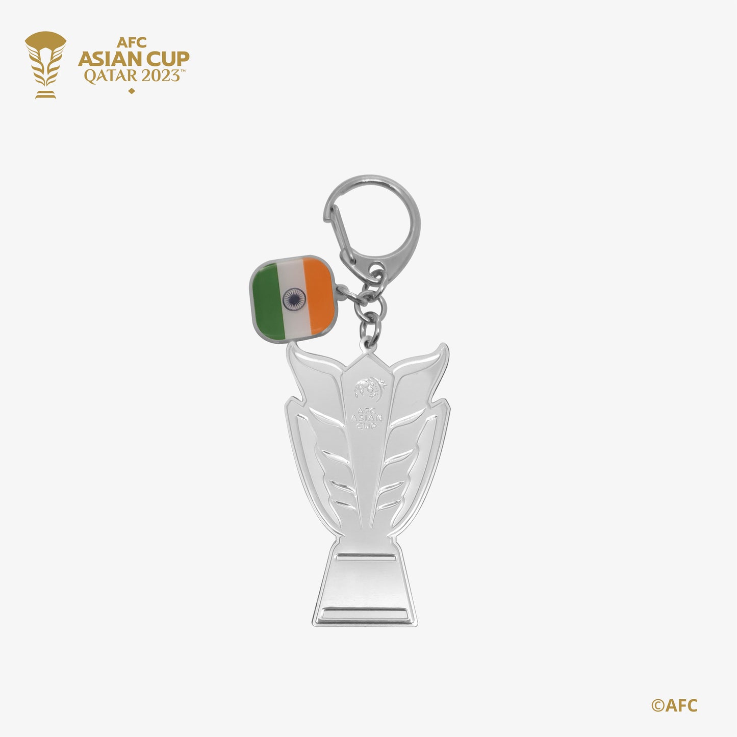 AFC Asian Cup 2D Trophy Keychain with Country Flag - India