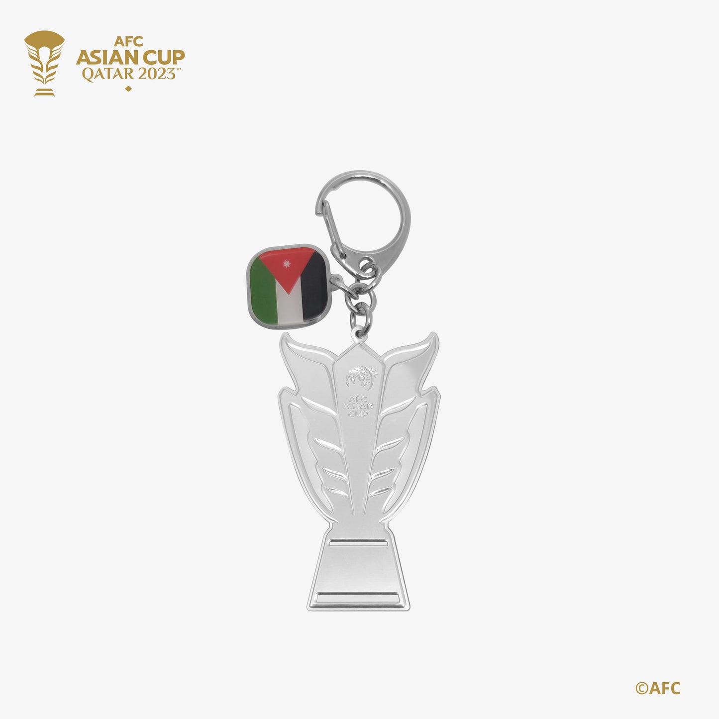 AFC Asian Cup 2D Trophy Keychain with Country Flag - Jordan