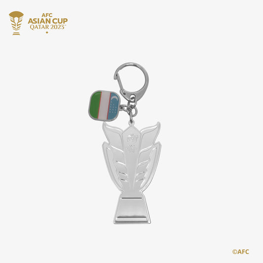 AFC Asian Cup 2D Trophy Keychain with Country Flag - Uzbekistan